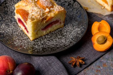 Kayısı ve erikli süzme peynirli turta..