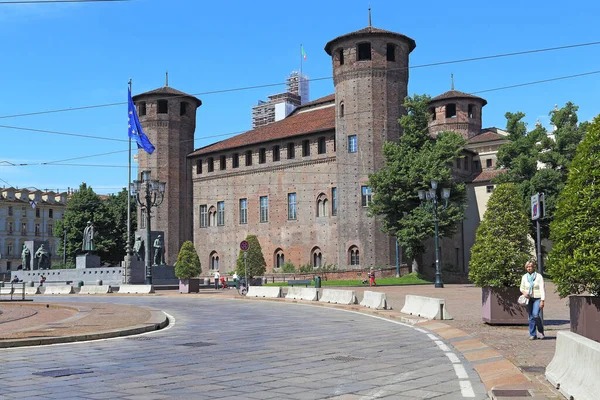 Turin Italie Mai 2018 Est Façade Arrière Médiévale Palais Madama — Photo