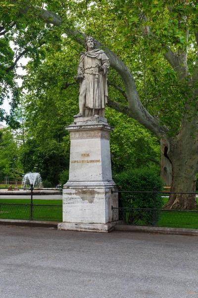 Vienna Österrike Maj 2019 Detta Statyn Hertig Leopold Den Ärorike — Stockfoto