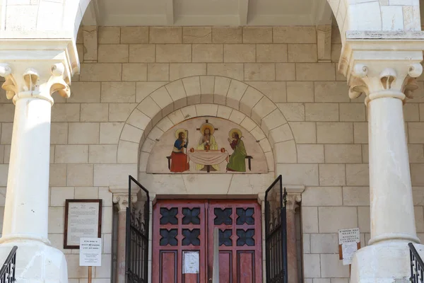 Latrun Israel Сентября 2017 Фрагмент Фасада Церкви Траппистского Монастыря — стоковое фото