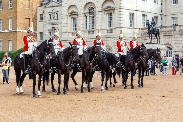 Londres Gran Bretaña Septiembre 2014 Trata Destacamento Guardias Reales Ecuestres — Foto de Stock