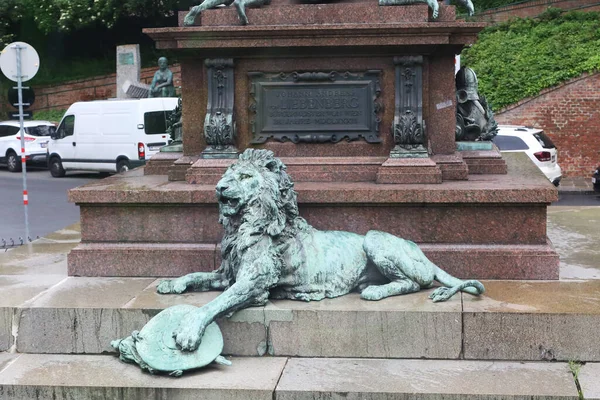 Vienna Austria Травня 2019 Фрагмент Меморіалу Лібенберга Бронзовим Левом Біля — стокове фото