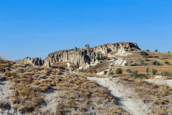 Dies Ist Eine Landschaft Kappadokien Die Aus Tuffsteinfelsen Vulkanischen Ursprungs — Stockfoto