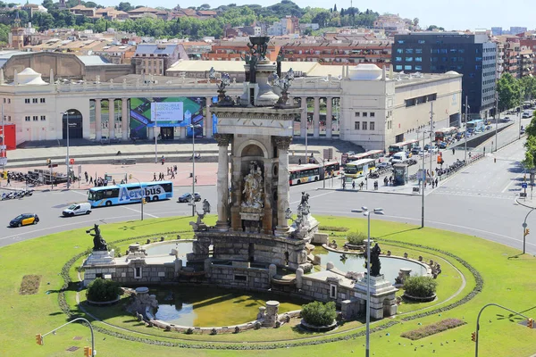 Barcelone Espagne Mai 2017 Agit Une Immense Haute Fontaine Monument — Photo