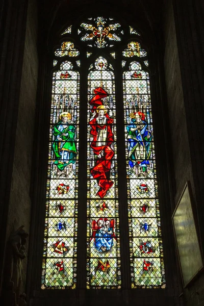 Rouen Francia Agosto 2019 Esta Una Las Vidrieras Interior Catedral — Foto de Stock