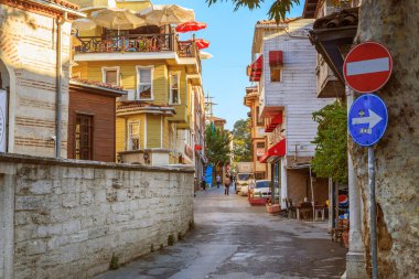 İSTANBUL, TURKEY - 14 Eylül 2017: Burası eski Eminonu ilçesinin yerleşim yerlerinden biri..