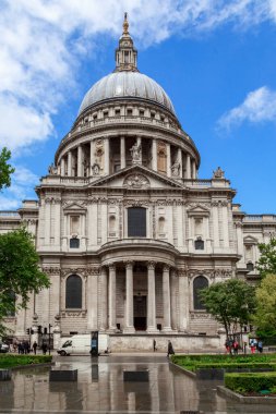 LONDON, GREAT BRITAIN - MAY 13, 2014: This is a fragment of the side facade of Cathedral of St. Paul.