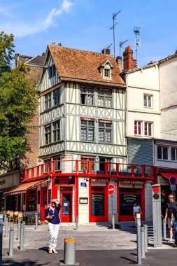 ROUEN, FRANCE - AUGUST 31, 2019: This is a medieval house, preserved in the later development of the city.