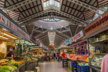 VALENCIA, İSPA - 18 Mayıs 2017: Central City Market 'in içi.