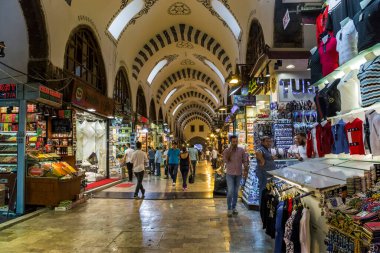 ISTANBUL, TURKEY - SEPTEMBER 12, 2017: This is the trading floor of the Spice Bazaar (or Egyptian Bazaar), built and operating since the 17th century.