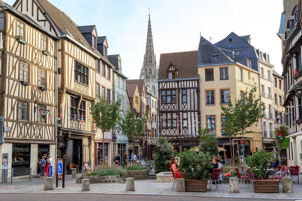 Rouen France Ağustos 2019 Eski Teğmen Aubert Meydanı Ndaki Kafede — Stok fotoğraf