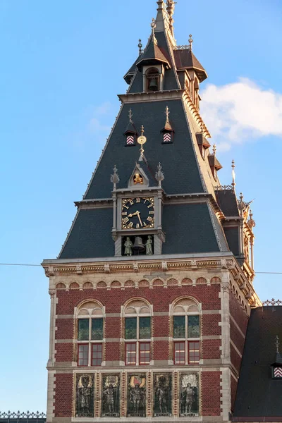 Amsterdam Netherlands Mayıs 2013 Saat Ile Rijksmuseum Kulelerinden Birinin Bir — Stok fotoğraf