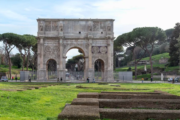 Roma Italia Marzo 2023 Questo Arco Trionfo Costantino Secolo — Foto Stock
