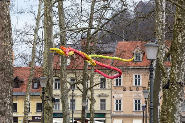 Ljubljana Slowenien März 2023 Dies Ist Eine Moderne Kunstinstallation Mit — Stockfoto
