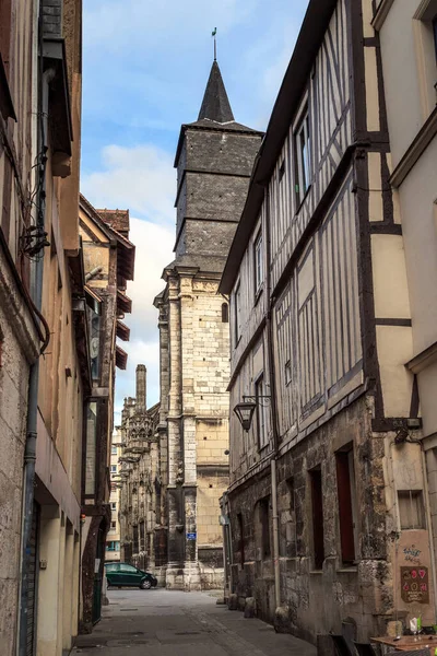 Rouen Frankrijk August 2019 Dit Een Lege Oude Straat Die — Stockfoto