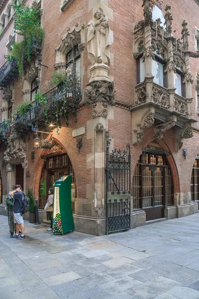 Barcelona Spagna Maggio 2017 Questo Edificio Liberty Del Famoso Caffè — Foto Stock