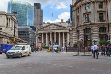 LONDON, GREAT BRITAIN - 23 Mayıs 2014: Bu Londra Borsası 'nın eski binası..