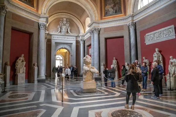 Rome Vatican Marth 2023 Tanımlanamayan Ziyaretçiler Vatikan Müzeleri Ndeki Lham — Stok fotoğraf