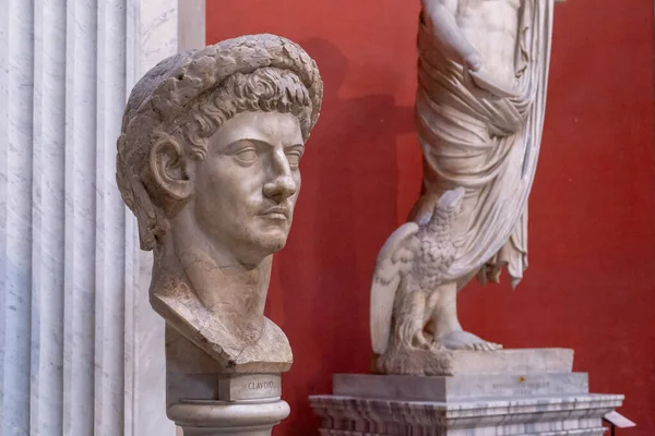 Řím Vatican Března 2023 Toto Busta Císaře Claudia Rotundské Síni — Stock fotografie