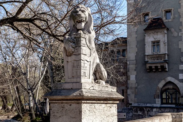 Budapest Ungarn März 2023 Dies Ist Ein Heraldischer Löwe Mit — Stockfoto