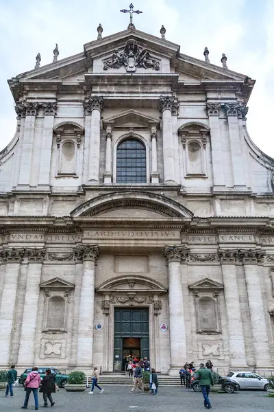 Roma Itália Marte 2023 Esta Fachada Igreja Barroca Sant Ignazio — Fotografia de Stock