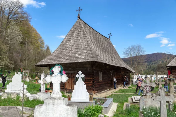 Putna Romania April 2023 Preserved Wooden Church Presentation Blessed Virgin — Stock Photo, Image