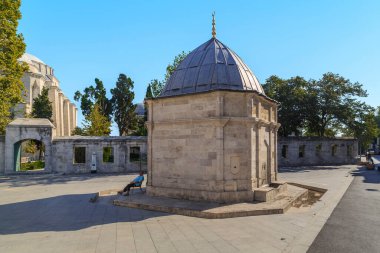 İSTANBUL, TURKEY - 14 Eylül 2017: Bu Süleyman Camii 'ndeki antik bir çeşme (sebil).