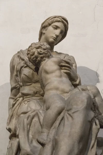 Kwiaciarnia Włochy Wrzesień 2018 Fragment Rzeźby Madonna Autorstwa Michała Anioła — Zdjęcie stockowe