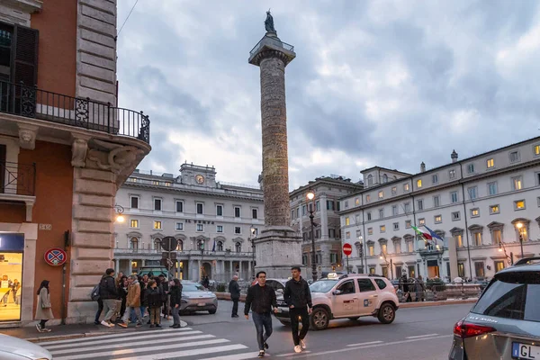 Roma Italia Marzo 2023 Esta Plaza Columna Con Antigua Columna — Foto de Stock