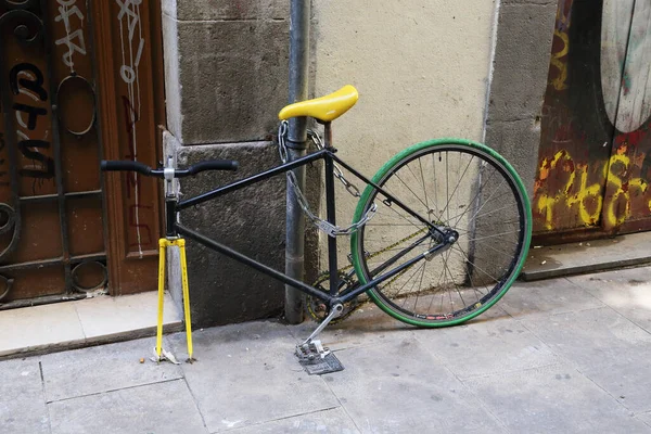 Barcelona Spanien Mai 2017 Dies Ist Ein Geparktes Fahrrad Ohne — Stockfoto