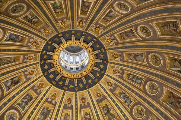 Rome Vatican Marth 2023 Внутрішній Вигляд Вершину Купола Базиліки Святого — стокове фото