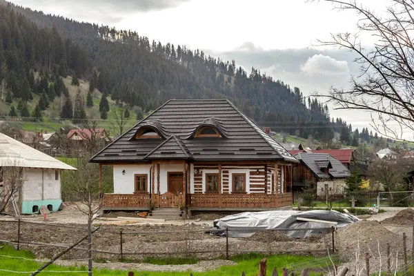 Sadova Romania April 2023 One Modern Rural Houses Styled Old — Stock Photo, Image