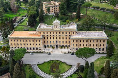 ROME, VATİKAN - 9 MARTH 2023: Bu Valilik Sarayı 'nın enklavdaki hava görüntüsü.