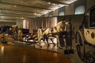 Vienna, AUSTRIA - 14 Mayıs 2019: bu İmparatorluk Nakliye Müzesi 'ndeki serginin bir parçası.