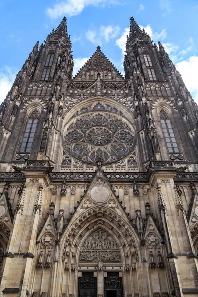 stock image PRAGUE, CZECH - OCTOBER 26, 2023: This is a fragment of the facade of St. Vitus Cathedral.