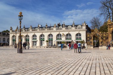 NANCY, FRANCE - NOVEMVER 1, 2023: This is one of the buildings on Stanislaus Square, which is included in its entirety on the UNESCO World Heritage List. clipart