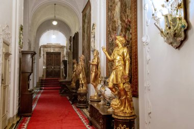 SINAIA, ROMANIA - 3 MAYIS 2023: bu Peles Kalesi koridorlarından biri.