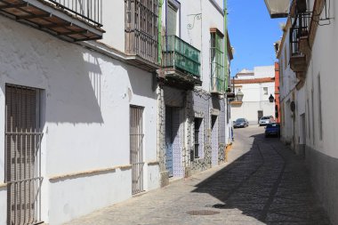 JEREZ DE LA FRONTERA, İSPA - 22 Mayıs 2017: Bu eski güney Endülüs şehrinin eski yerleşim yerlerinden biridir.