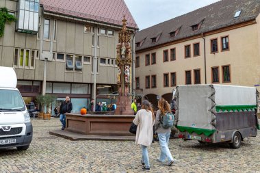 FREIBERG IM BREISGAU, GERMANY - 28 EKİM 2023: Bu Katedral Meydanı 'ndaki 15..