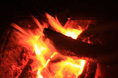 Siyah arkaplanı olan yangın alevleri