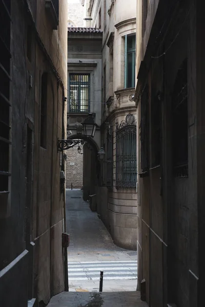 Şehir Manzarası Güzel Barselona Katalonya Spanya Nın Karanlık Klasik Sokakları — Stok fotoğraf