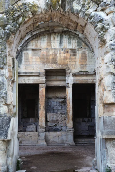 Вход Храм Дианы Нимс Франция Святилище Место Поклонения Римской Богини — стоковое фото
