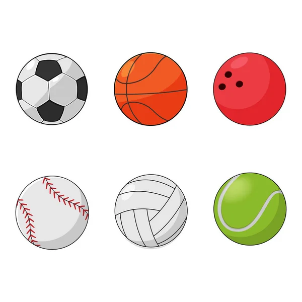 Different Ball Sport Group Set Vector — Stock Vector
