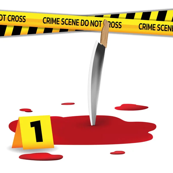Miejsce Zbrodni Noże Kryminalne Wektor Krwi — Wektor stockowy