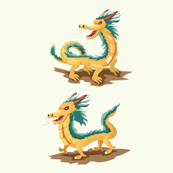 Gold China Dragon Zodiac Character Vector