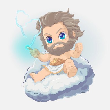 Zeus şimşek gibi bir karikatür taşıyıcısı sürüyordu.