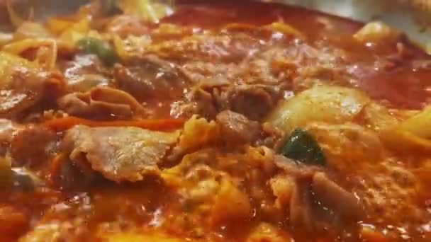 韓国の赤辛い伝統料理 — ストック動画