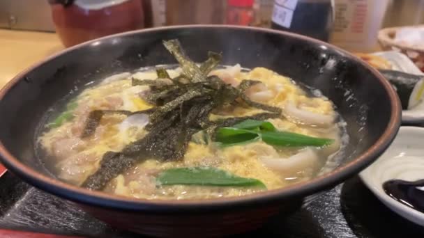 Japonia Jedzenie Uczta Sukiyaki Hot Pot — Wideo stockowe