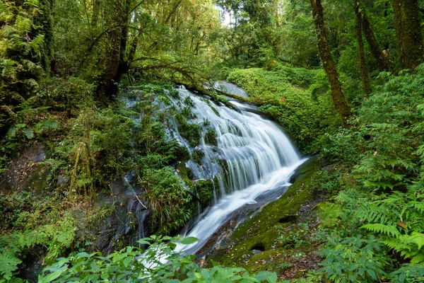 İlk şelale, Tayland, Chiang Mai 'deki Doi Inthanon' daki Kew Mae Pan Doğa Yolu 'nda.