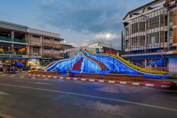 Chiang Mai Tailandia Noviembre 2022 Hermosa Decoración Ciudad Zona Tha — Foto de Stock